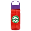 20 Oz. Transparent Sports Bottle w/Oval Crest Lid - Translucent Red