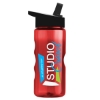 Garyline® Mini Mountain Tritan® Bottle with Flip-Straw Lid - 22 oz. - Translucent Red