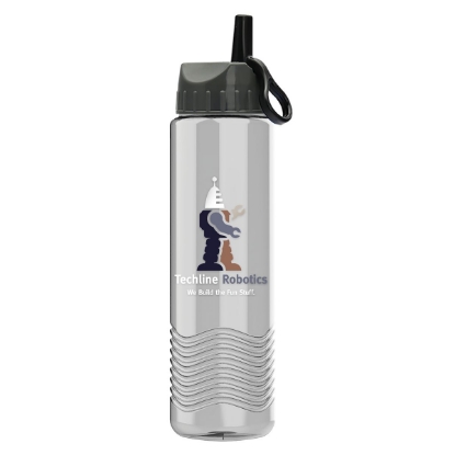 Garyline® Wave Tritan® Bottle with Ring-Straw Lid - 24 oz. - Clear