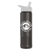 24 Oz. Wave Transparent Bottle w/Handle Straw Lid - Smoke