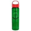 24 Oz. Transparent Wave Bottle w/Oval Crest Lid - Translucent Green