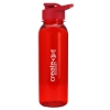 Garyline® Flat-Sided Tritan® Bottle with Drink-Thru Lid - 24 oz. - Translucent Red