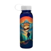 Garyline® Outdoorsman Tritan® Bottle with Tethered Lid - 24 oz. - Translucent Navy Blue