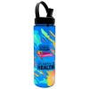 Garyline® Freedom Tritan® Bottle with Flip-Straw, Swivel-Handle Lid - 28 oz. - Translucent Blue