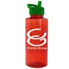 Garyline® Mountaineer Tritan® Bottle with Flip-Straw Lid - 36 oz. - Translucent Red