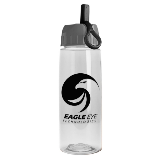 Garyline® Flair Tritan® Bottle with Ring-Straw Lid - 26 oz. - Clear