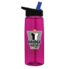 Garyline® Flair Tritan® Bottle with Flip-Straw Lid - 26 oz. - Translucent Hot Pink