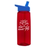 Garyline® Flair Tritan® Bottle with Flip-Straw Lid - 26 oz. - Translucent Red