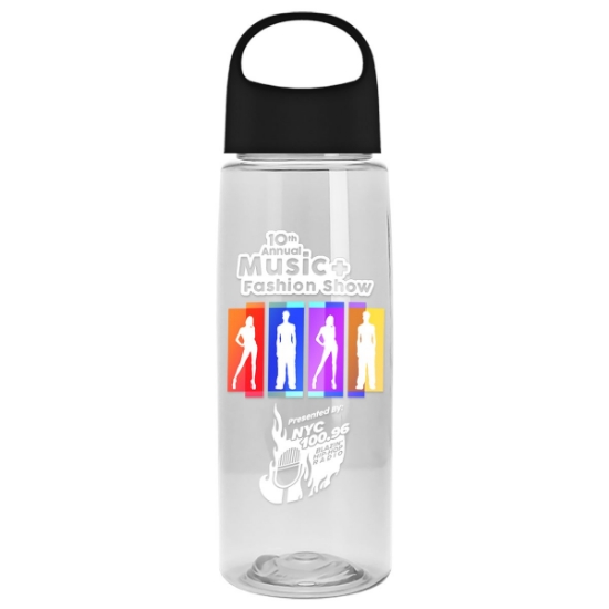 Garyline® Flair Tritan® Bottle with Oval Crest Lid - 26 oz. - Clear