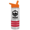 Garyline® Sergeant Stripe Tritan® Bottle with Flip-Straw Lid and Stripe Bands - 24 oz. - Clear