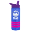 Garyline® Sergeant Stripe Tritan® Bottle with Flip-Straw Lid and Stripe Bands - 24 oz. - Translucent Blue