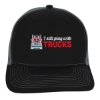 Snapback Meshback Trucker Cap - Black-charcoal