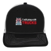 Snapback Meshback Trucker Cap - Black-white