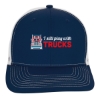 Snapback Meshback Trucker Cap - Navy-white