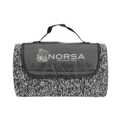 Heathered Fold Up Blanket - Black