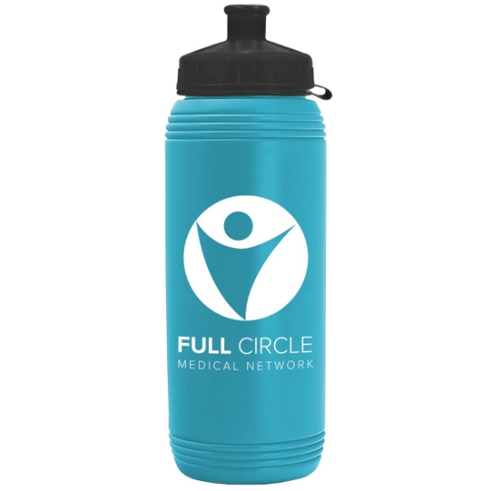 Garyline® Pint Sport Bottle with Tethered Push-Pull Lid - 16 oz. - Cyan