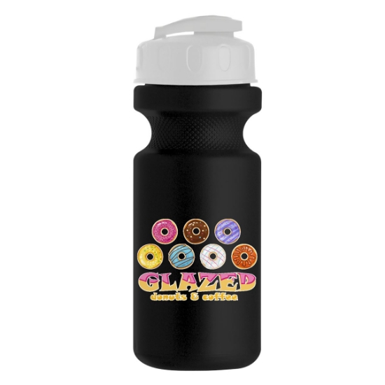 Garyline® Recycled Bike Bottle with Flip-Top Lid - 22 oz. - Black