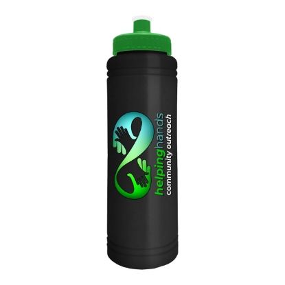 Garyline® Slim Line Bottle with Push-Pull Lid - 25 oz. - Black