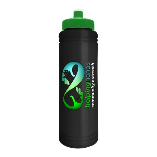 Garyline® Slim Line Bottle with Push-Pull Lid - 25 oz. - Black