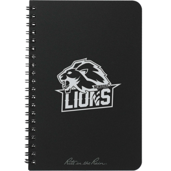 4.6'' x 7'' Rite in the Rain Side Spiral Notebook - Black
