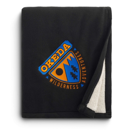 Fleece-Sherpa Blanket - Black