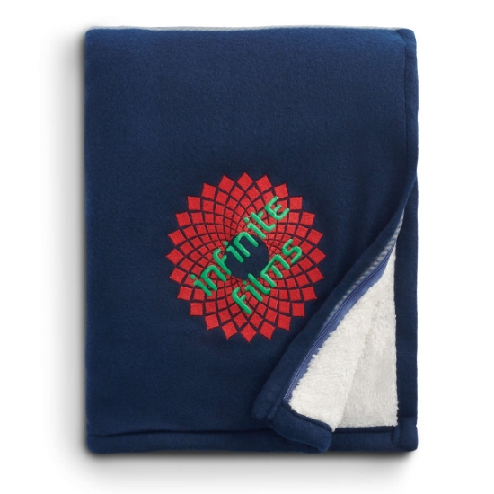 Plaid Fleece Sherpa Blanket - Blue