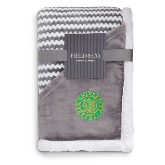 Field & Co.® Chevron Striped Sherpa Blanket - Gray
