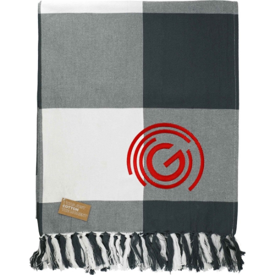 Field & Co.® 100% Organic Cotton Check Throw Blanket - Charcoal