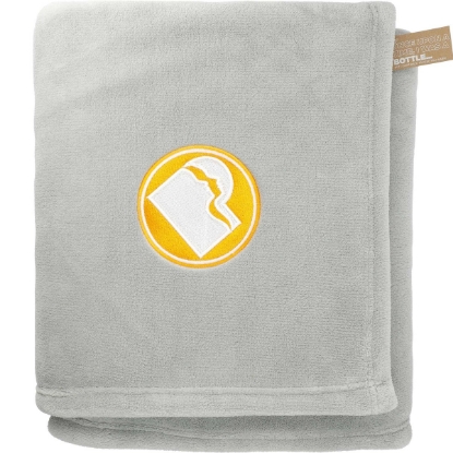 Recycled PET Oversized Coral Fleece Blanket - Gray