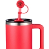 Recycled Silicone Straw Topper - Red