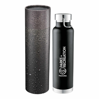 Thor Copper Vac Bottle 22oz With Cylindrical Box - Black
