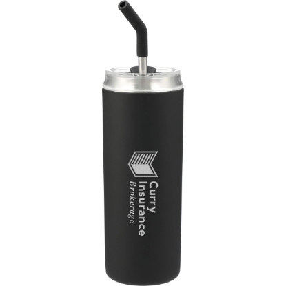Marka Copper Vac Tumbler w/ SS straw 20oz - Black