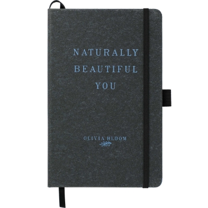 5.5'' x 8.5'' FSC® Mix Recycled Leather Bound Journal - Black