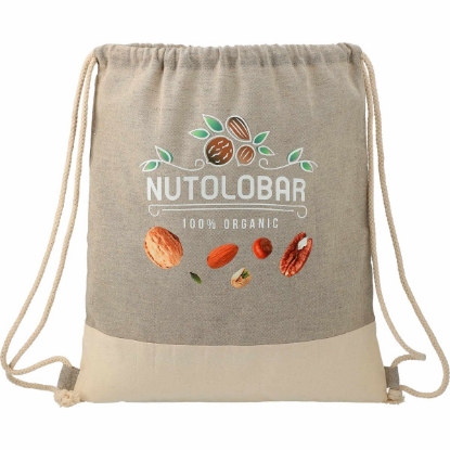 Split Recycled Cotton Drawstring Bag - Natural_Gray