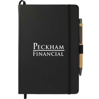 5.5'' x 8.5'' Cactus Leather Bound Journal Set - Black