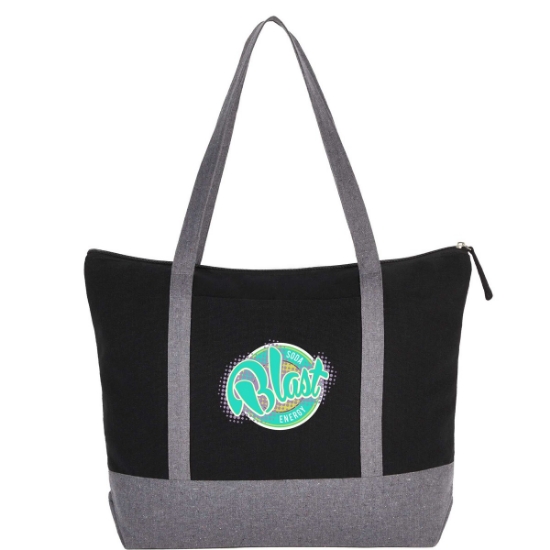 Repose 10oz Recycled Cotton Zippered Tote - Black
