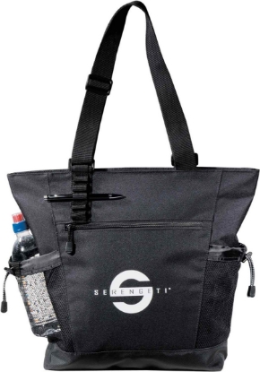Urban Passage Zippered Travel Business Tote - Black