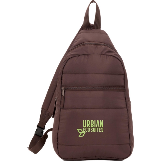 Puffer Recycled Sling Backpack - Chocolate
