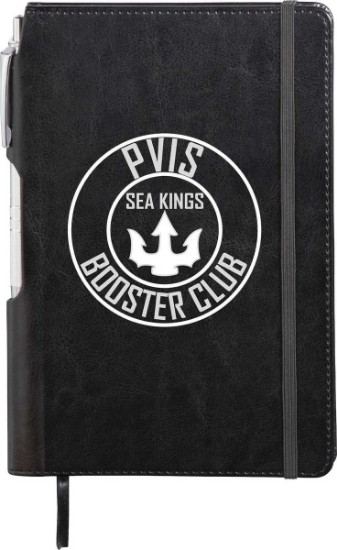 6'' x 8.5'' FSC® Mix Viola Bound Notebook with Pen - Black
