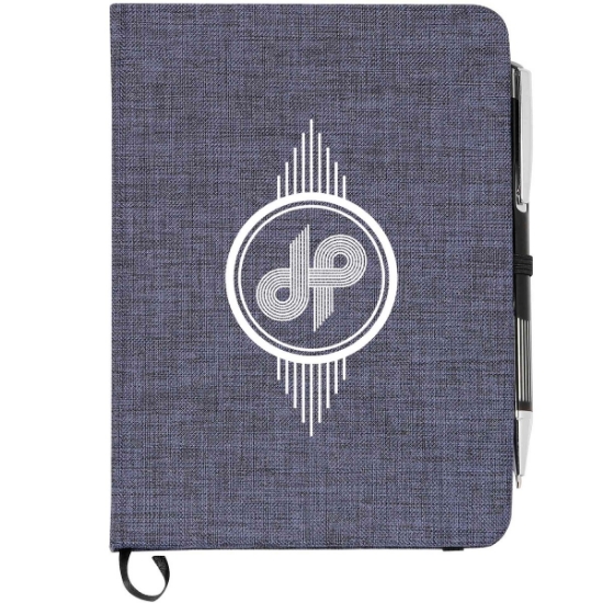 5'' x 7'' FSC® Mix Heathered Bound Notebook - Blue