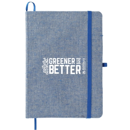 5'' x 7'' FSC® Recycled Cotton Bound Notebook - Blue
