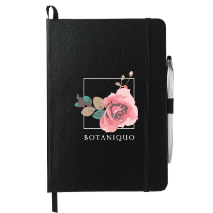 6'' x 8.5'' FSC® Mix Crown Journal with Pen-Stylus - Black