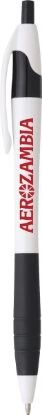Cougar Rubber Grip Ballpoint Pen - White w_Black Trim