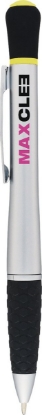 Stellar Ballpoint Pen-Highlighter - Silver w_Yellow
