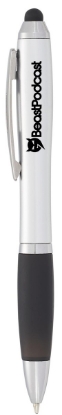 Nash Ballpoint Pen-Stylus - BLACK TRIM_Silver w