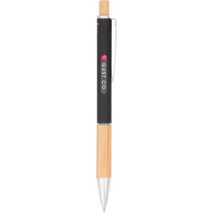 Bamboo and Recycled Aluminum Soft Touch Ballpoint - Black