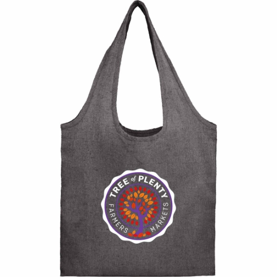 Recycled 5oz Cotton Twill Shopper Tote - Black