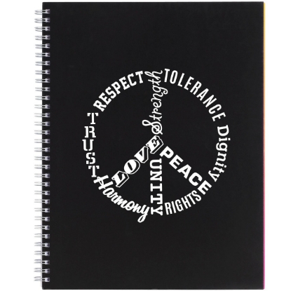8.5'' x 11'' FSC® Mix Remark 5-subject Notebook - Black