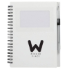 5'' x 7'' FSC® Recycled Star Spiral Notebook with Pen - White