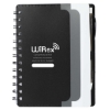5'' x 7'' Recycled Dual Pocket Spiral Notebook w Pen - Black